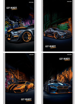 Блокнот А6 24л клетка "Разные машины и граффити - 1", скрепка, Проф-Пресс/Б24-4697 (20)