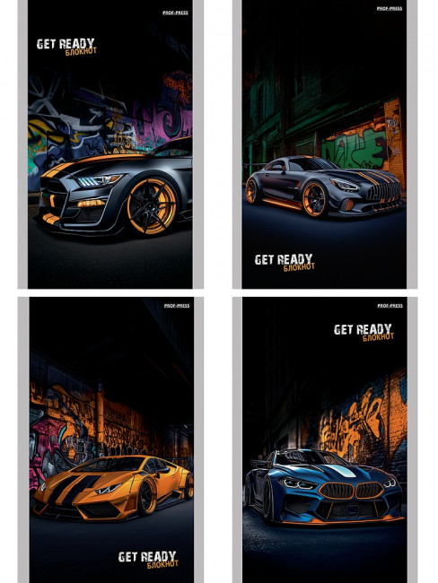 Блокнот А6 24л клетка "Разные машины и граффити - 1", скрепка, Проф-Пресс/Б24-4697 (20)