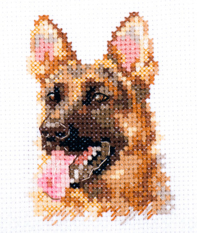 Набор для вышивания "Алиса" 0-209   "Животные в портретах. Овчарка" 6 х 8 см 0-209
