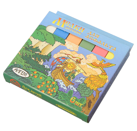 Набор (6 шт) цветных мелков для асфальта арт. НМЦА-6 Алгем (47)