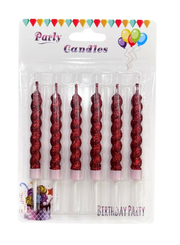 Свечи для торта "Feliz Cumpleaños", витые, монохромные, Магистр/MAG-x-1/221339 (24)