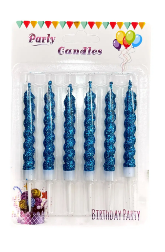 Свечи для торта "Feliz Cumpleaños", витые, монохромные, Магистр/MAG-x-1/221339 (24)