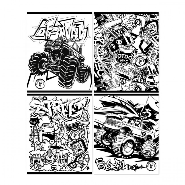 Тетрадь 48 клетка "Раскрась сам. Art black" скрепка, BG/Т5ск48 11857 (4/32)