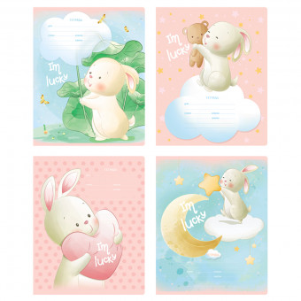 Тетрадь 12 линия "Счастливый зайчик" скрепка, BG/Т5ск12 12038 (16/160)