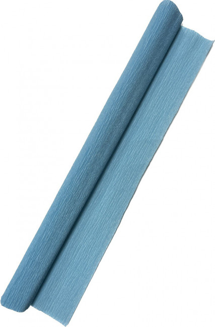 Гофрированная бумага плотная (флористическая 50мм х 250 мм,120 г/м2), светло-голубая, ШК