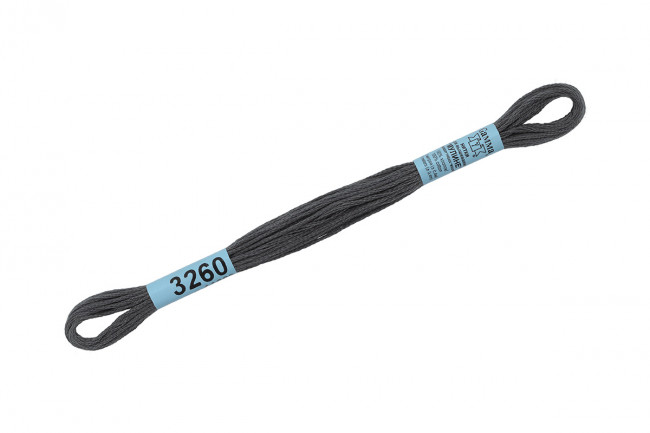 Нитки для вышивания "Gamma"    мулине  ( 3173-6115 )  100% хлопок     8 м №3260 т.серый