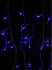 Гирлянда. Занавес 3 х 1 м, прозрачная нить, 200 неоновых  синих  ламп, 8 режимов НУ-1021