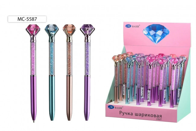 Ручка шариковая синий "Diamond" с поворотным механизмом, Basir/МС-5587 (24)