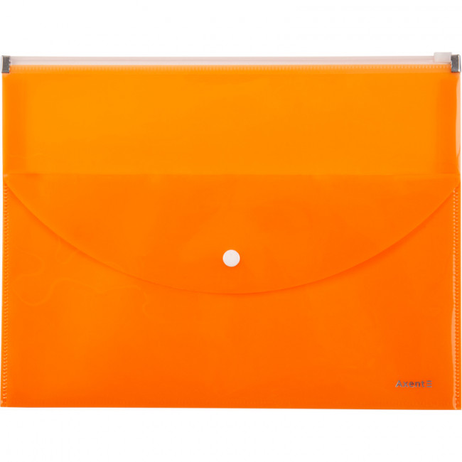 Папка-конверт А4 zip-lock,2 отделения, оранжевая, AXENT Папка-конверт А4 zip-lock,2 отделения, оранжевая, AXENT