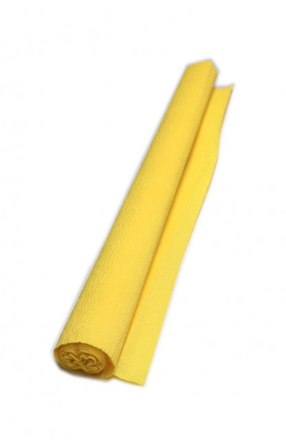 Гофрированная бумага плотная (флористическая 50мм х 250 мм,120 г/м2) жёлтая, ШК Гофрированная бумага плотная (флористическая 50мм х 250 мм,120 г/м2) жёлтая, ШК