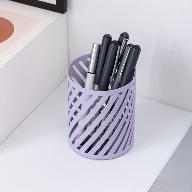 Стакан металлический для канцелярских принадлежностей 8х10см, пастельные цвета, ассорти, круглый MQ2501Round