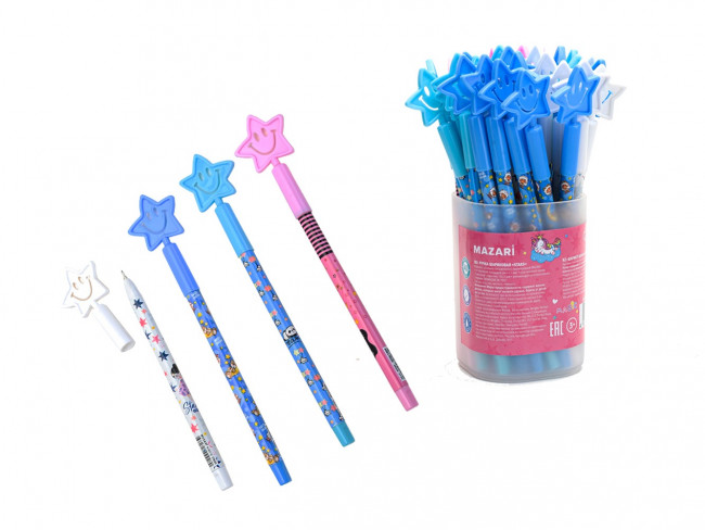 Ручка шариковая STARS, СИНЯЯ, 0.7мм, пласт.стакан