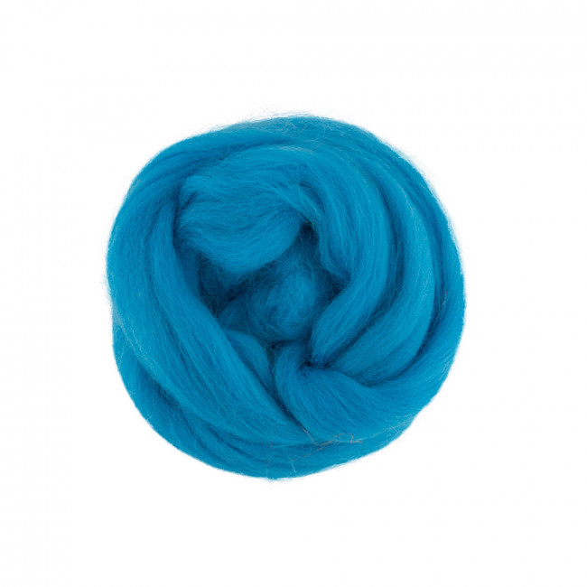 Шерсть для валяния 50г 100% полутонкая шерсть, голуб.бирюза, Gamma/TFS-050 №0473