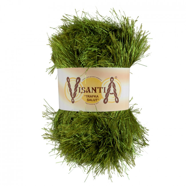 Пряжа VISANTIA "TRAFKA SALUT"   80% полиэстер, 20% люрекс   . х  200 г  90 м ± 4 м №0190 зелёный "TRAFKA SALUT"