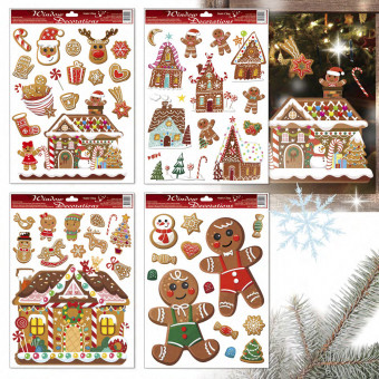 НАКЛЕЙКА НА ОКНО, DARLENS «ПЕЧЕНЬКИ», 300Х420 ММ, ГЛИТТЕР, АССОРТИ, DL-DRL07342