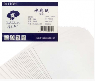 Бумага для акварели 20л. 300гр/м 195х275мм гладкая, Paul Rubens №0111081 LB-15 (1/1/40)