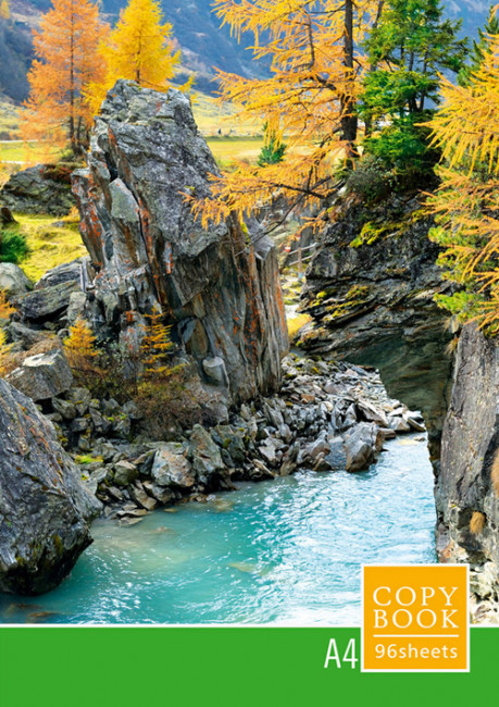 Тетрадь для записей 96л. А4 в клетку "Красота природы" (евроспираль) ламинация