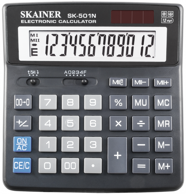 Калькулятор настольный 12-разрядный. средний, черный, размер: 156 x 157 x 34мм. SKAINER/SK-501N