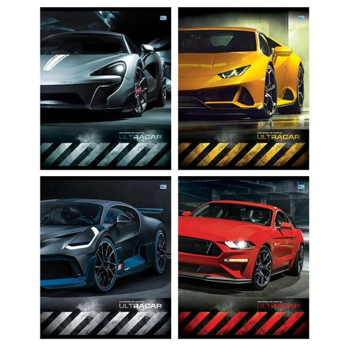 Тетрадь общая А5 скоба 60л. клетка "Ultra car" (ассорти)