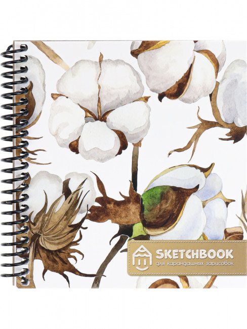 Скетчбук А6+ для карандаш зарис Хлопок (спираль, гл лам,мяг.обл,жест подл,64л,60г) 64-2421 Скетчбук А6+ для карандаш зарис Хлопок (спираль, гл лам,мяг.обл,жест подл,64л,60г) 64-2421