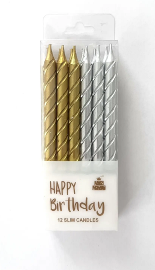 Свечи для торта "Витые" золото и серебро, Магистр/MAG-C12/221333 (24)