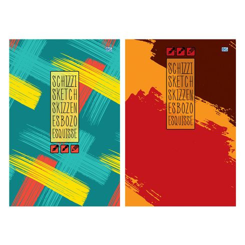 Скетчбук А5 переплёт твёрдый 80л. "Мой скетчбук" ламинация матовая выборочный лак (ассорти) бежевый тонированный блок