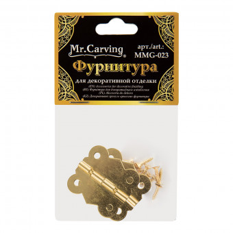 Фурнитура для шкатулок "петля" 3.1 x2.7см, золото, 2шт, Mr. Carving/MMG-023 Фурнитура для шкатулок "петля" 3.1 x2.7см, золото, 2шт, Mr. Carving/MMG-023