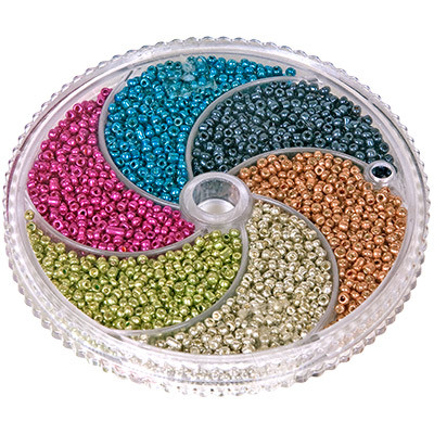 Набор бисера для рукоделия ассорти металлизированный, Zlatka/ SBR №7 Набор бисера для рукоделия ассорти металлизированный, Zlatka/ SBR №7