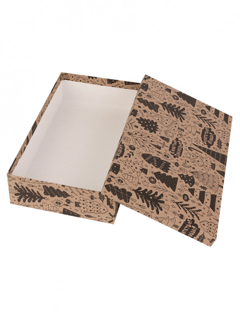 Наборы прямоугольных KRAFT коробок 4 в 1 "Елочки"  (15х11х7-9х5х4см), КОР-2006