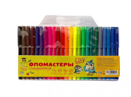 Фломастеры смываемые Магистр 24 цв., вентилируемый колпачок Фломастеры смываемые Магистр 24 цв., вентилируемый колпачок