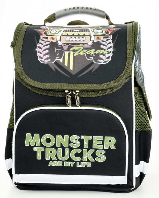 Рюкзак Schoolformat BASIC MONSTER TRUCK 17 л черн. 38х28х16 см жестк. каркас 1 отд. молния д/мальчиков