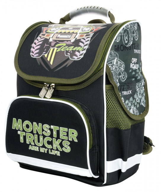 Рюкзак Schoolformat BASIC MONSTER TRUCK 17 л черн. 38х28х16 см жестк. каркас 1 отд. молния д/мальчиков
