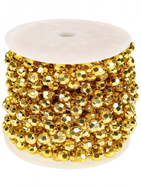 Бусы 10м золотистые "Торжество" на ёлку, MILAND/НУ-3404