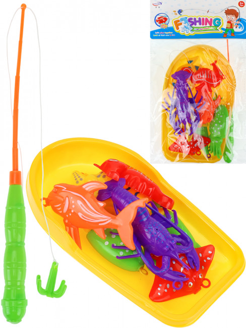 Рыбалка 36х19,5см пластиковая "Удачный улов", 8 рыб, удочка, лодка,  Рыжий Кот/2233814