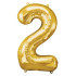 Шар ЦИФРА 2 28" золотой /Gold /70 см/К