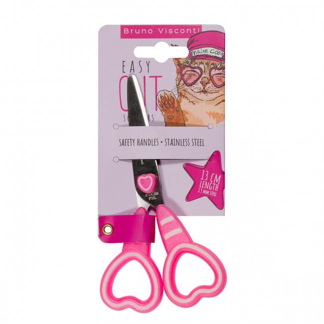 Ножницы 13см детские "Magic Hearts", ручки в форме сердечек, BV/60-0050 (12)