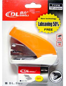 Степлер + скобы №10 DINGLI ВВ-200 до 16л. в блистере  DL.980 (1/12/120)