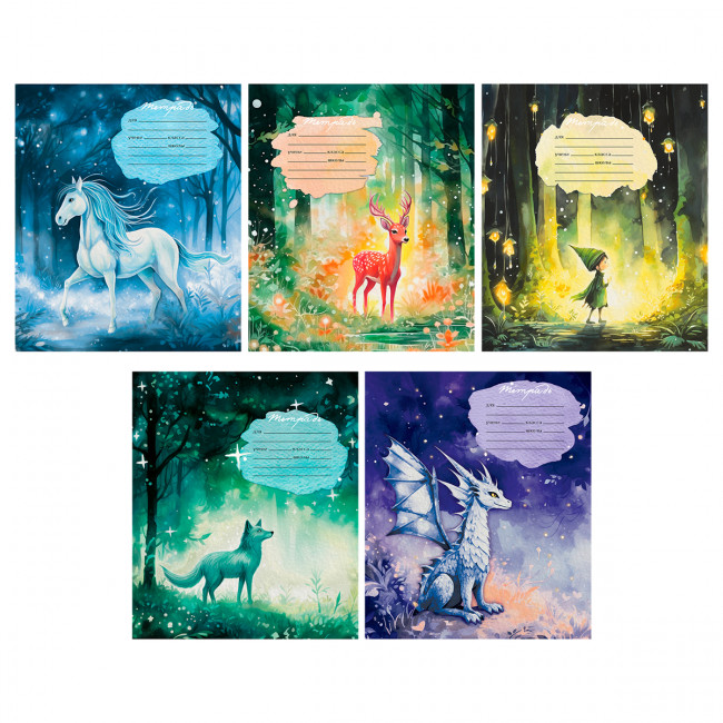 Тетрадь 12 косая линия с доп. горизонтальной "Сказки" скрепка, BG/Т5ск12 57299