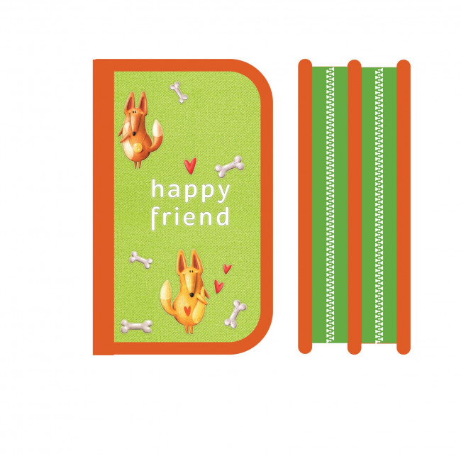 Пенал двухсекционный "Забавные собаки 2023" , большой, Пчёлка/ПО-05 ЗАБАВНЫЕ СОБАКИ