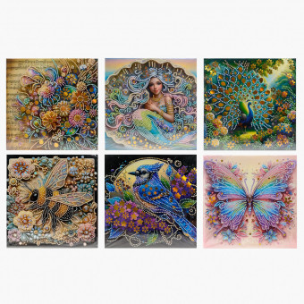 Алмазная мозаика 30*30см МИКС на подрамнике,тисн.фольга арт.2099