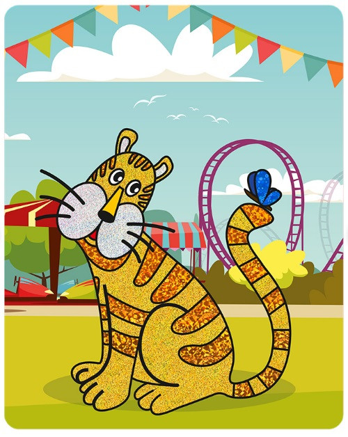 Набор для творчества "Тигр" 20 x 25 см Аппликация фольгой, №09 Hobbius