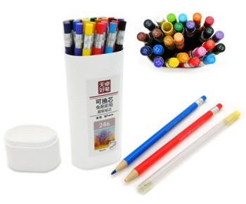 Карандаш механ. 24 цв. CY-139  2.5мм, шестигранный корпус, точилка в комплекте, в пластиковом тубусе TM02630 (1/12/72)