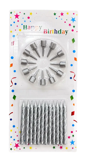 Свечи для торта "Витые" с подставкой, ассорти, Магистр/MAG-x-16/221349 (24)