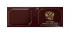 Обложка на удостоверение WENZER OFFICE "Участник боевых действий" с металлическим гербом РФ , бордо