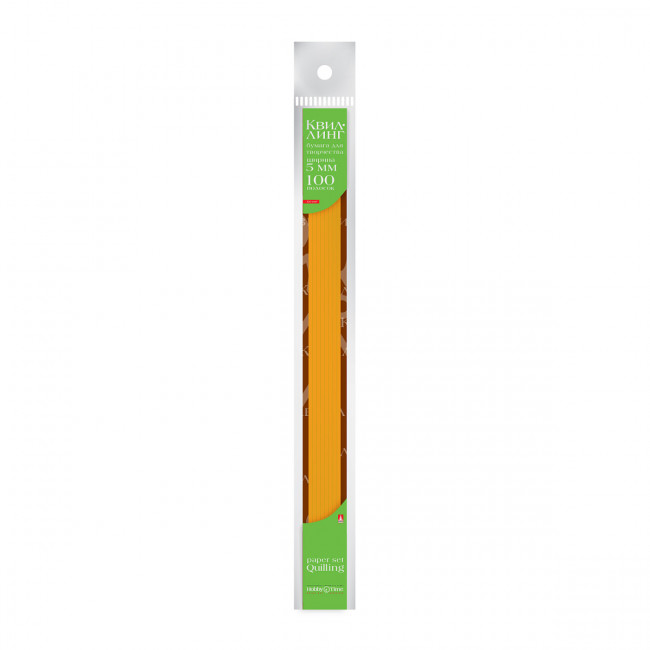 Бумага для квиллинга 5мм, 120г/м2, 100 полос, оранжевая, BV/2-080/02