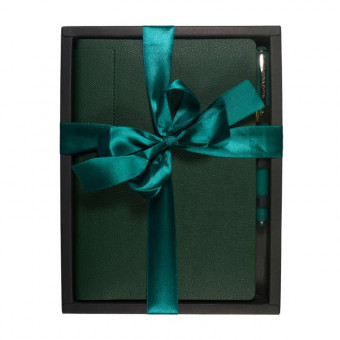 Набор подарочный: ежедневник А5 "London" темно-зеленый + ручка, BV/3-546/10-2