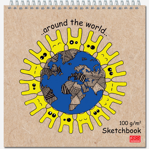 Блокнот-скетчбук 170х170мм 60л " QUADRO MINI" гребень, Полином/2352 (20)