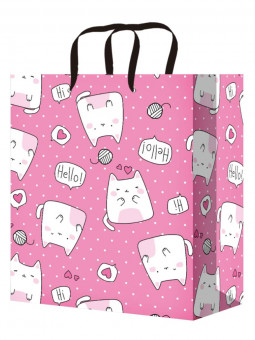 Пакет подароч. 26,4x32,7x13,6см "Влюбленные котики" с глянц. лам. (L), MILAND/ПКП-4314 (12)