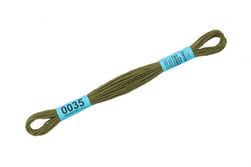 Нитки для вышивания "Gamma"    мулине  ( 0001-0206 )  100% хлопок     8 м №0035 хаки