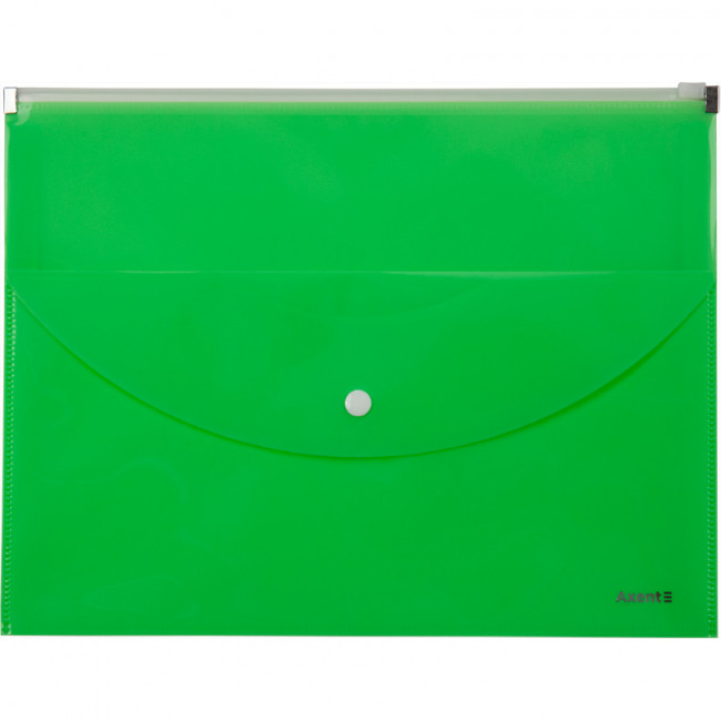 Папка-конверт А4 zip-lock,2 отделения, салатовая, AXENT Папка-конверт А4 zip-lock,2 отделения, салатовая, AXENT